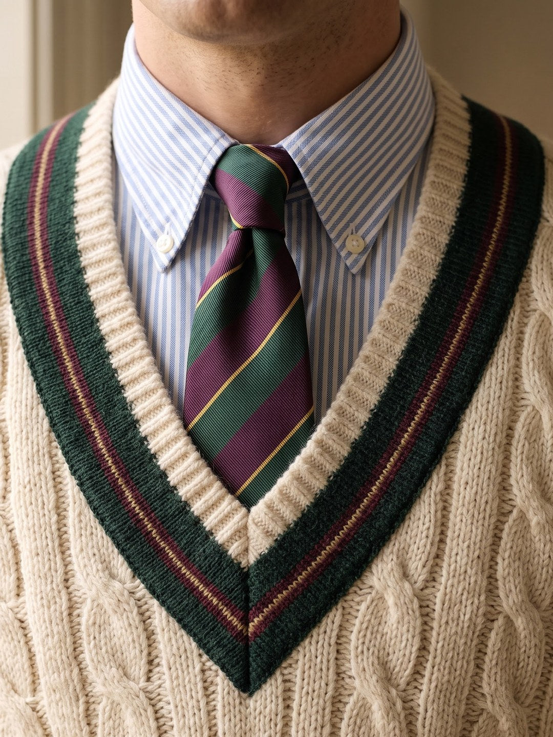 Corbata Burdeos — nudo puesto