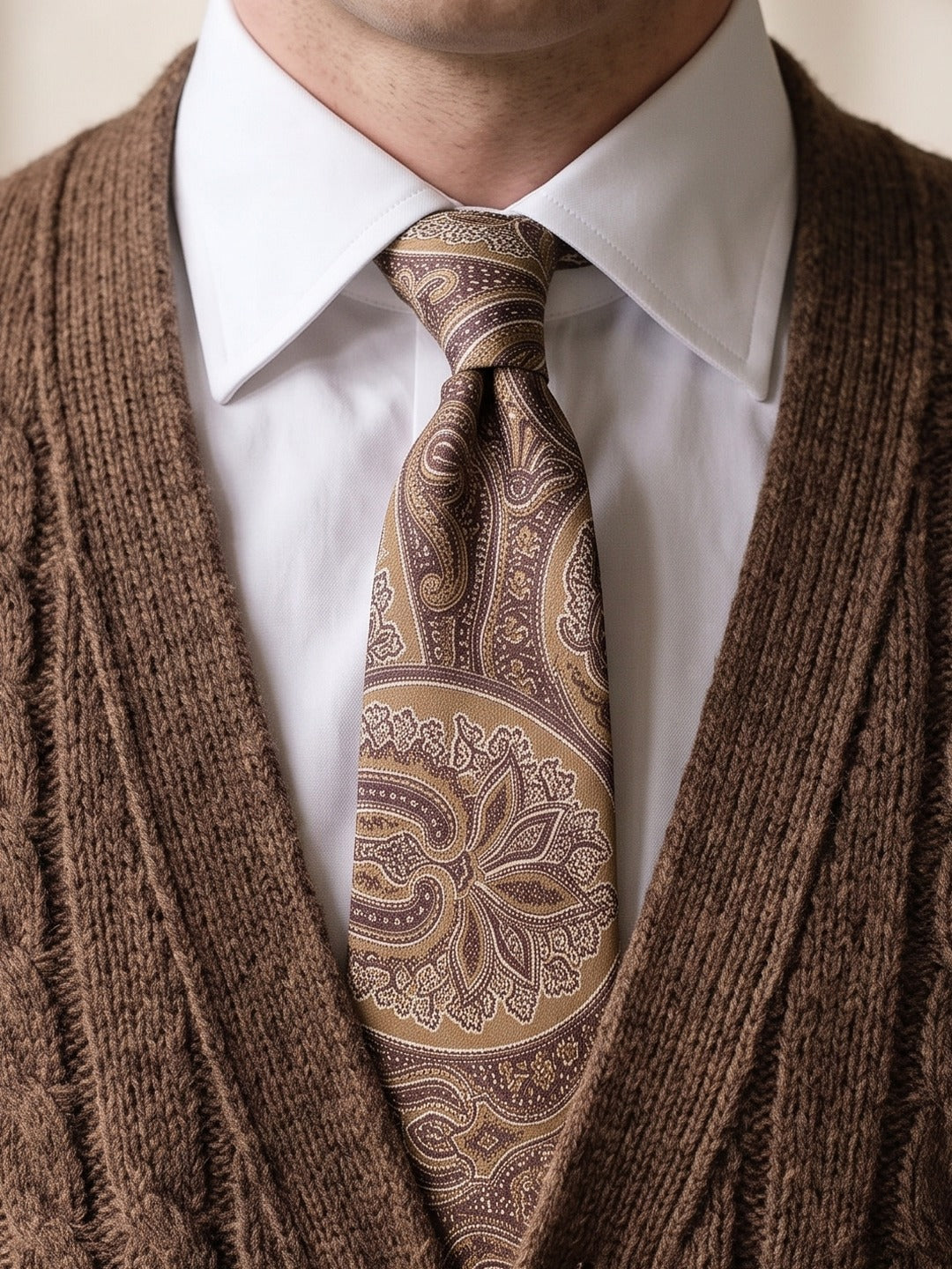 Corbata Versalles — nudo puesto